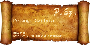 Polónyi Szilvia névjegykártya